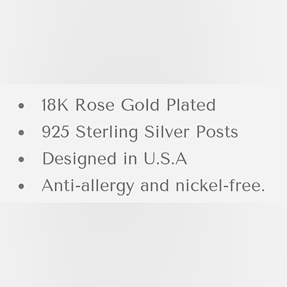 La Meno 18K Rose Gold Plated Dainty Long Dangle Earrings - Picture 4 of 4